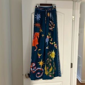 Patterned Wide Leg Pants
